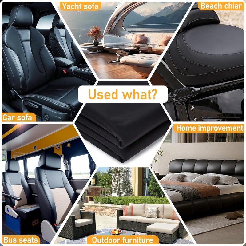 Meneng Marine Vinyl Upholstery Faux Leather: 3 Yard Roll Heavy Duty Boat Seat Vinyl Fabric - Waterproof & Scratch-Resistant for Furniture Sofa Repair - Image 5